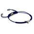 Bracelet en macramé bleu marine à dents de requin par Lauren Howe | Argent sterling .925 | Cristal